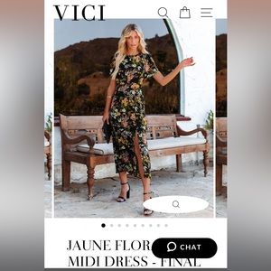 Vici Jaune Floral Slit Midi Dress